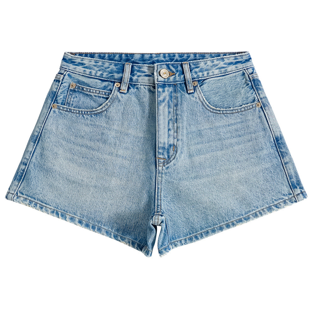 Dames denim shorts met hoge taille