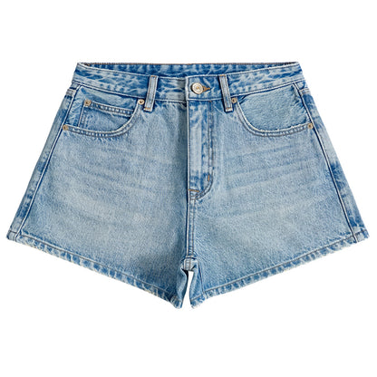 Dames denim shorts met hoge taille