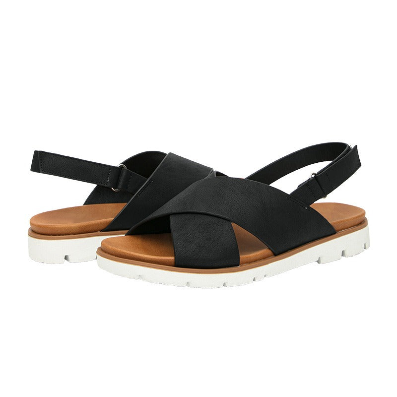Flat sandals for women's summer leisure beach soft soled vacation Roman shoes