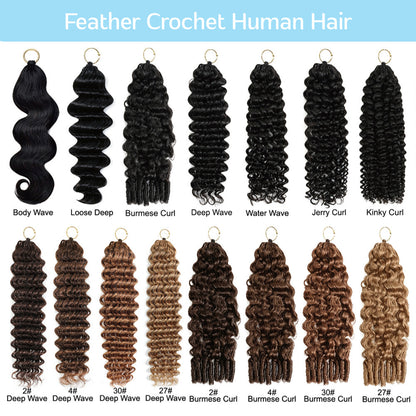 Feather-style human hair wig