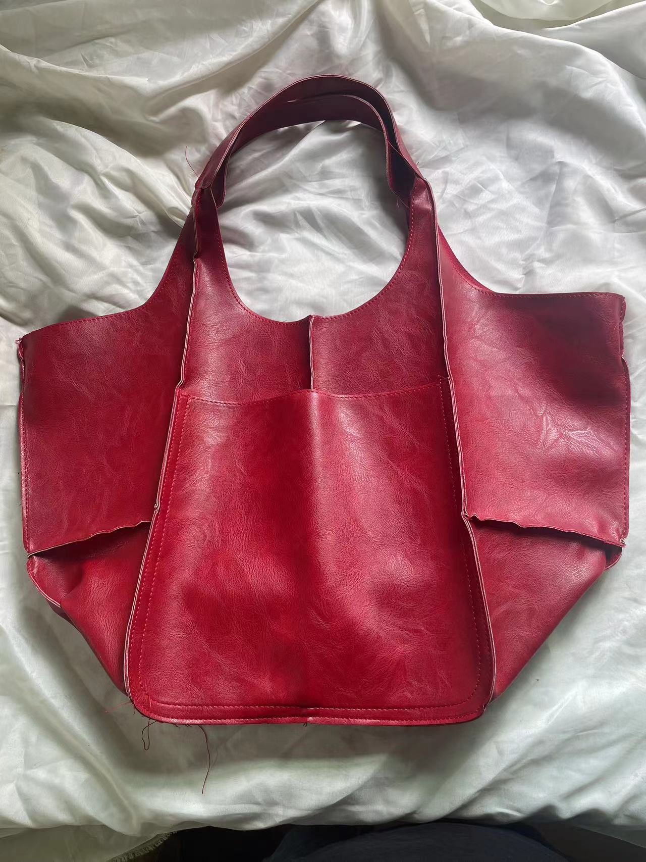 Simple Soft Leather Large Capacity Shoulder Hand Tote Bag