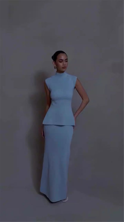 Dames Gebreide Rok En Top Set