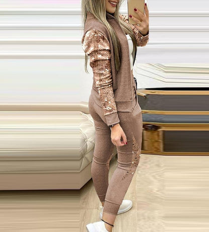 Geruit casual pak met stiksels