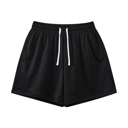Sports Training Quarter Shorts Mens Over Knee Sports Pants Summer Training Fitness Two Layer Mesh Breathable Basketball Pants