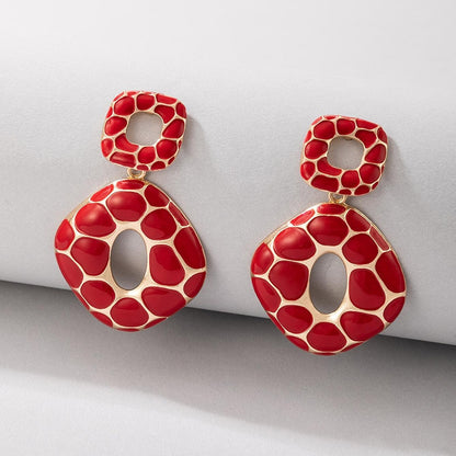Earrings Trend New Boho Fashion Earrings For Women Cool Stuff Personality Square Leopard Print Geometry Vintage Jewelry