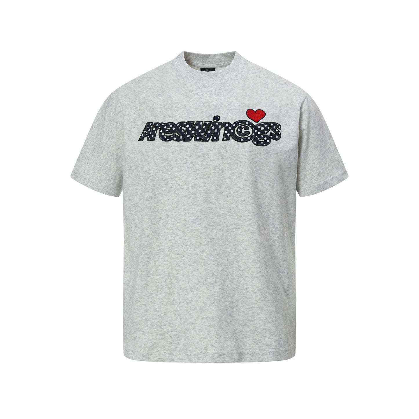 Cool aanvoelend T-shirt met korte mouwen en letterborduurwerk