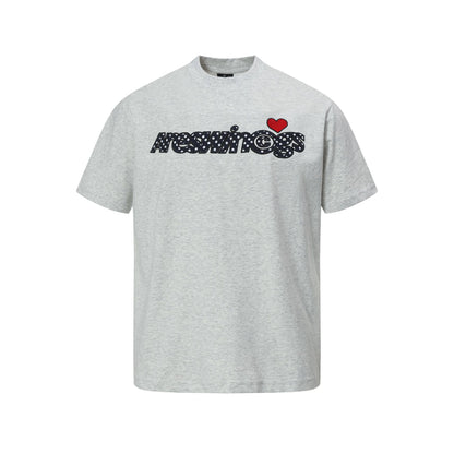 Cool aanvoelend T-shirt met korte mouwen en letterborduurwerk