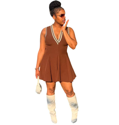 Fashion Women's Dress, Sexy Ruffle Sleeveless Backless Dress