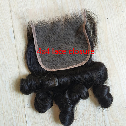 Double Drawn Funmi Wave Human Hair Bundles with Lace Closure