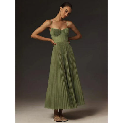 Women's Sleeveless Backless Deep V Neck Long Evening Dress