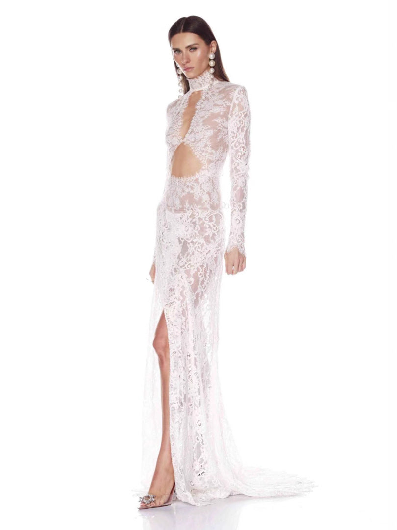 Elegant Lace Hollow Back Dress
