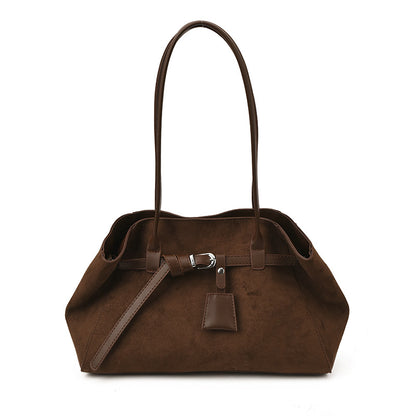 French Style Matte Baguette Shoulder Bag