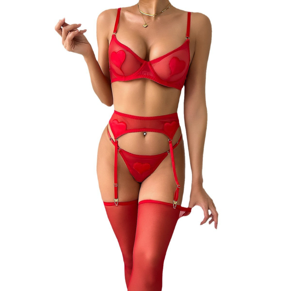 Valentine Lingerie Set with Stockings