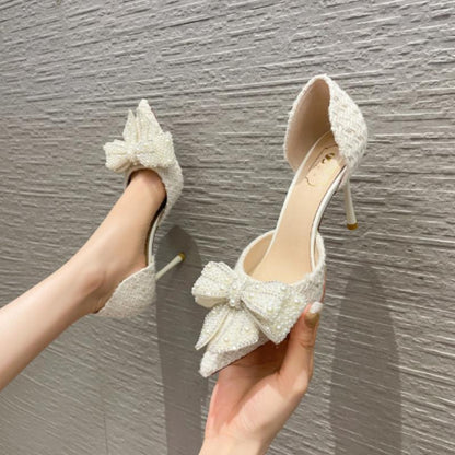 Women's Bow Rhinestone Stiletto Heel Sandals