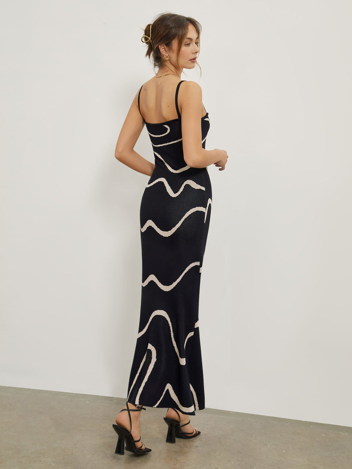 Summer style halter skirt slim striped knit sexy hip wrap dress
