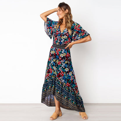 Bohemian jurk met bloemenprint