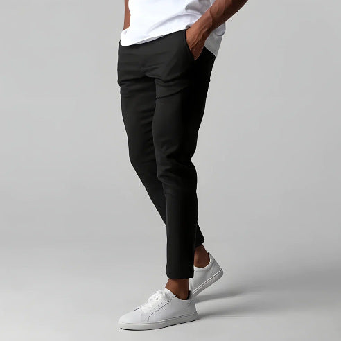 Heren Slim Grijs Business Rechte Pantalon
