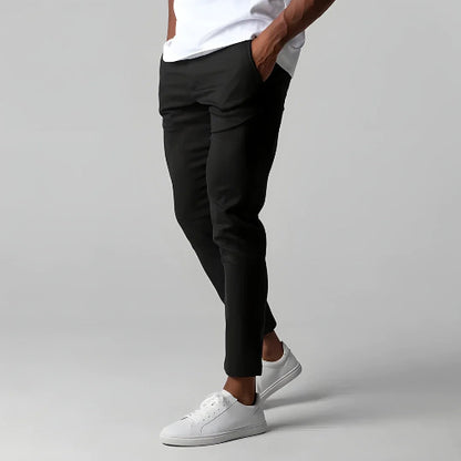 Heren Slim Grijs Business Rechte Pantalon