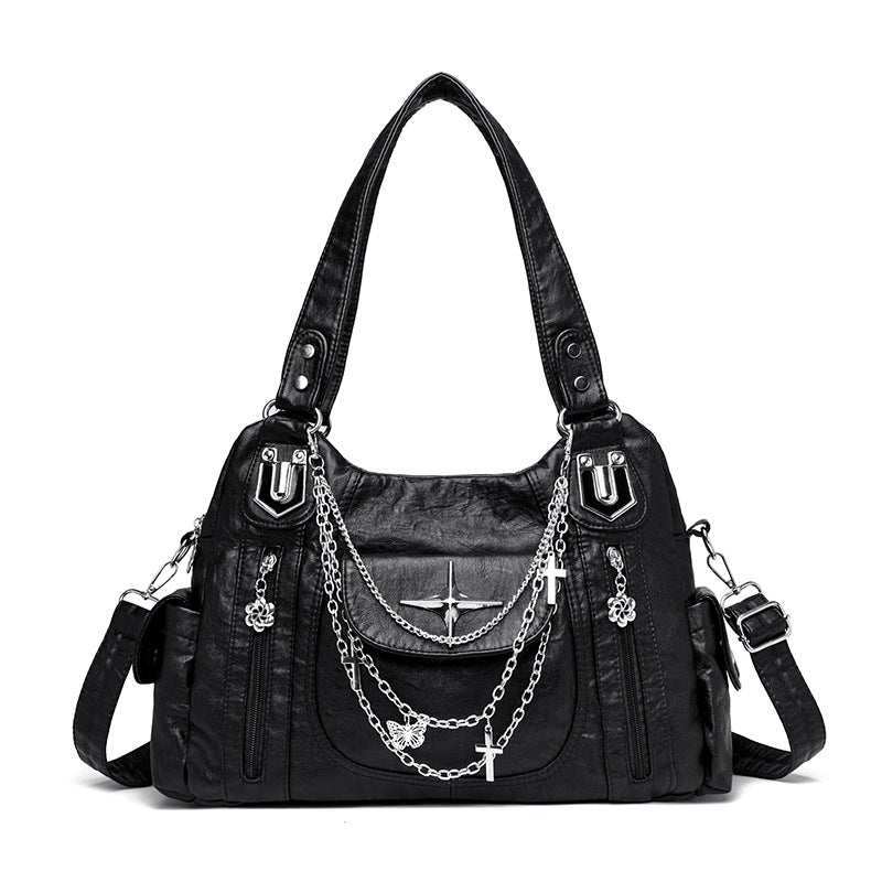 Retro Distressed Chain Tote Bag