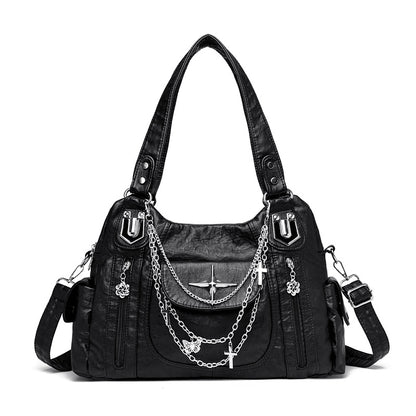 Retro Distressed Chain Tote Bag