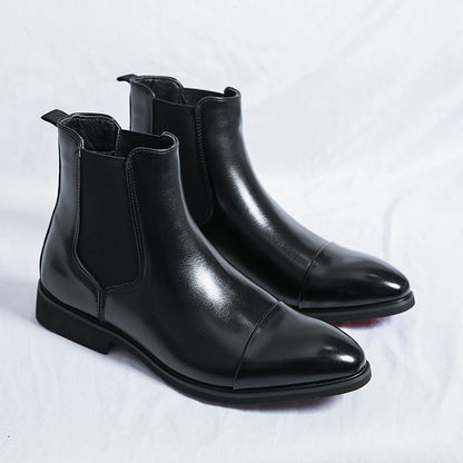 Men's boots - English style casual Chelsea boots - high-top leather shoes