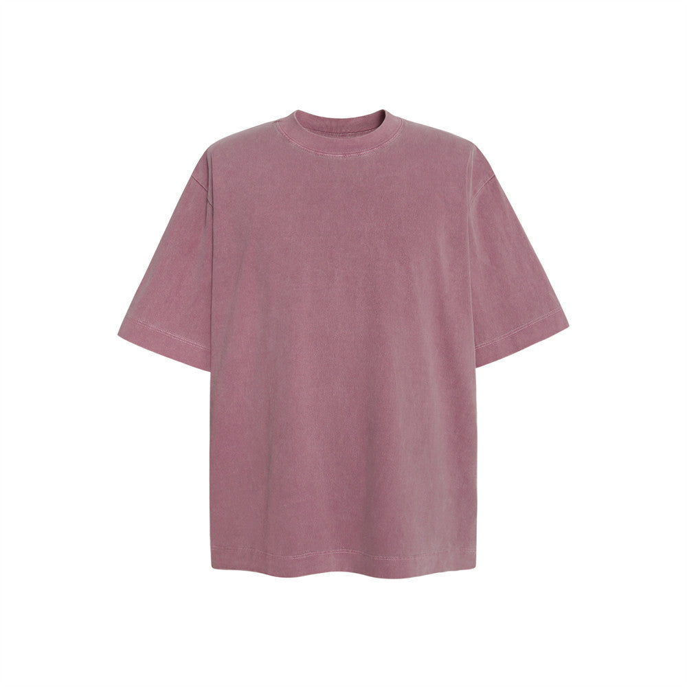Simple solid color t-shirt short sleeved