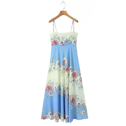 Leisure vacation style slimming printed dress