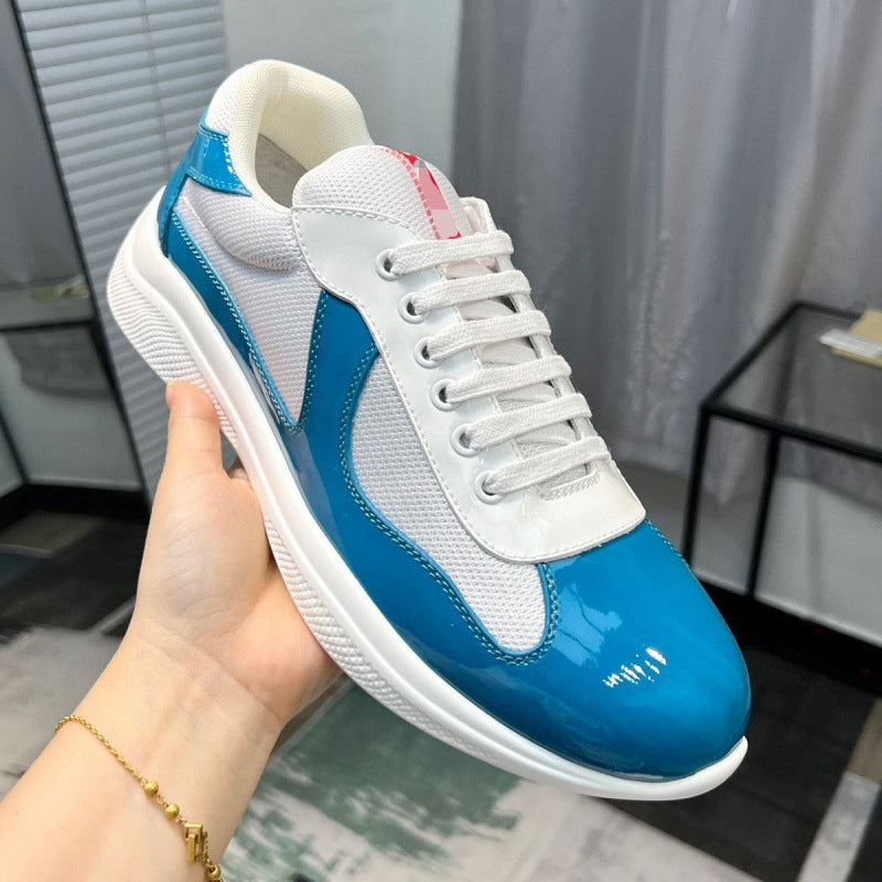 Casual Breathable Cowhide Canvas Sneakers for Men