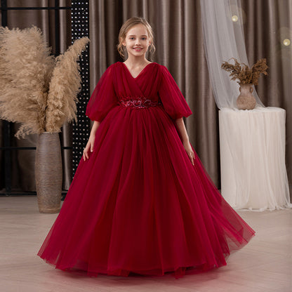 Little Girls Fluffy Princess Dress for Birthday Wedding Party