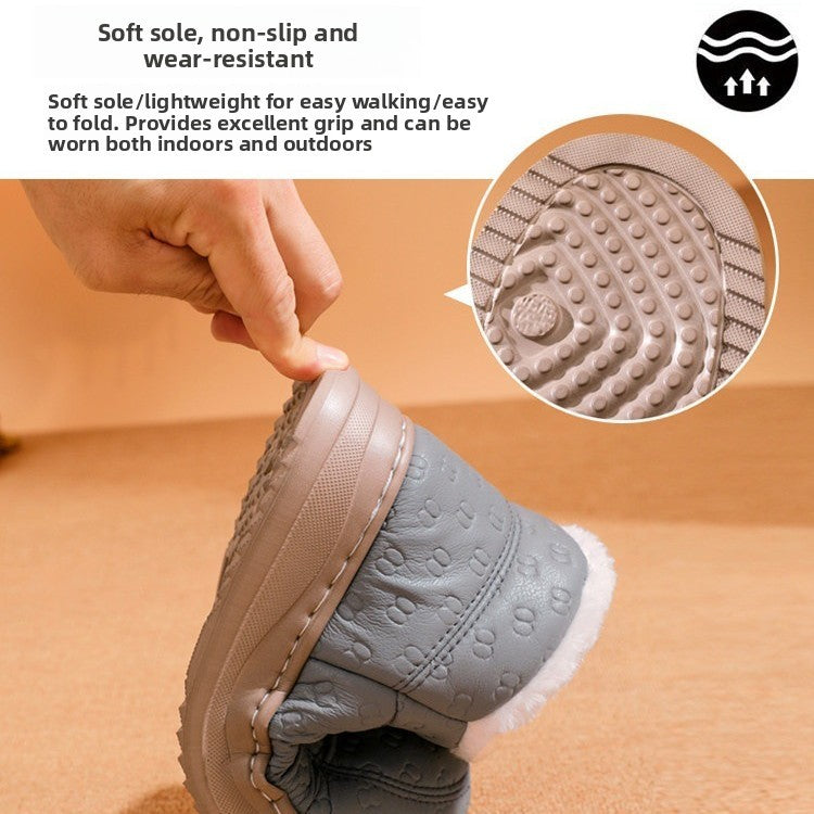 Waterproof Non-Slip Warm High-Top Home Slippers