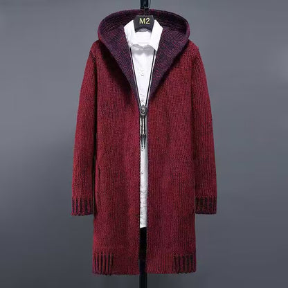 Mens Hooded Knit Cardigan