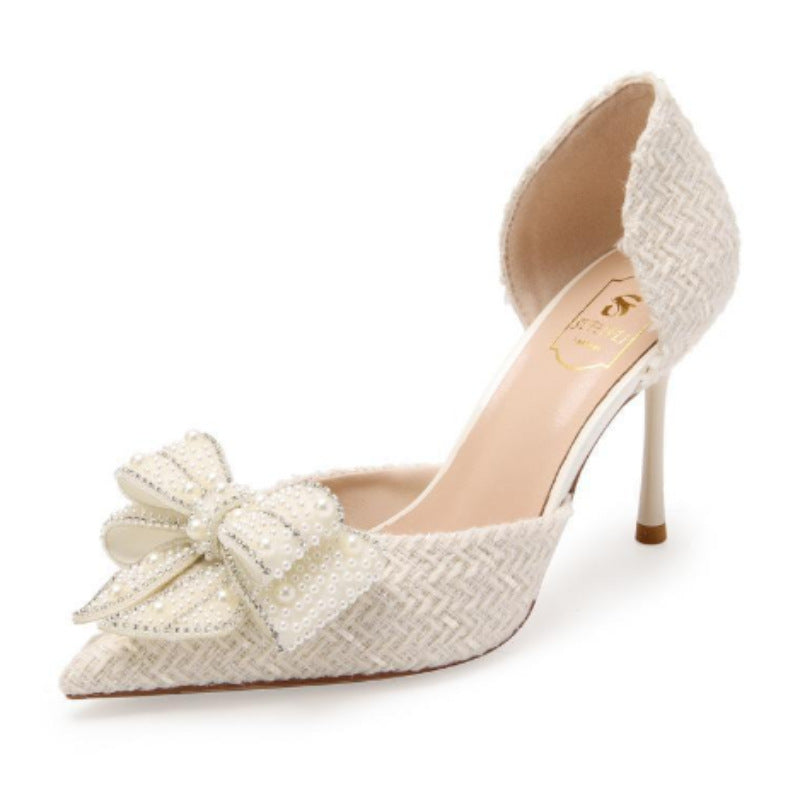 Women's Bow Rhinestone Stiletto Heel Sandals