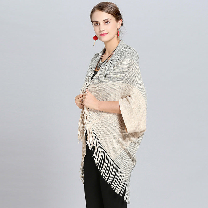 Dames cape-vest met franjes
