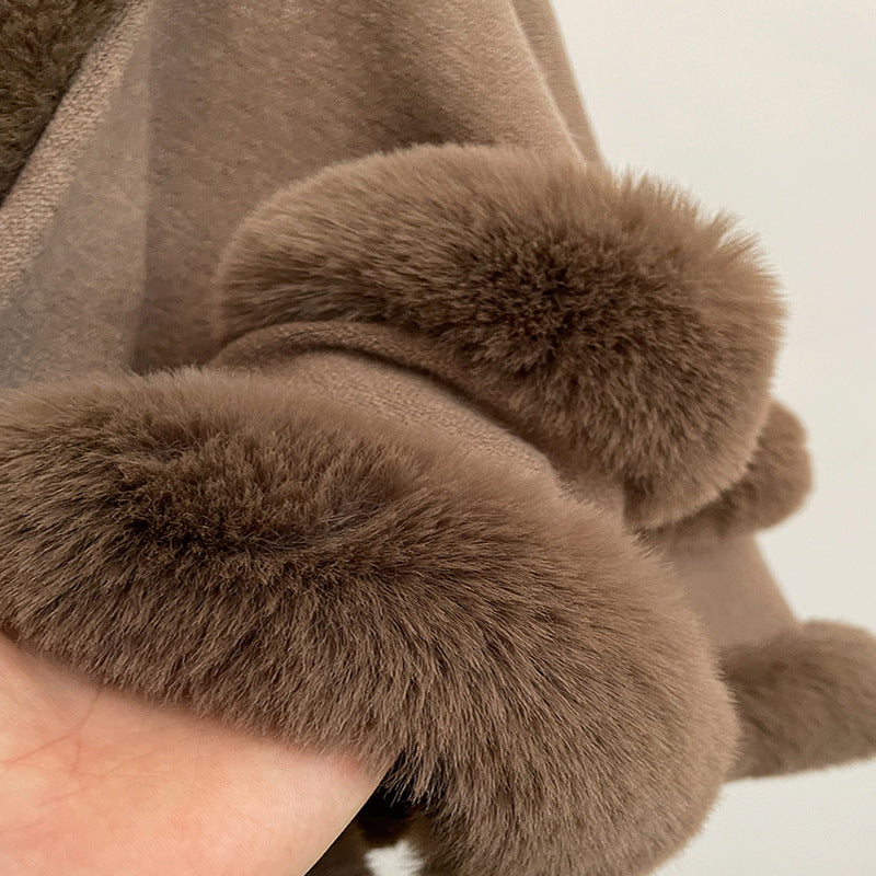Cashmere knitted cardigan shawl cape coat