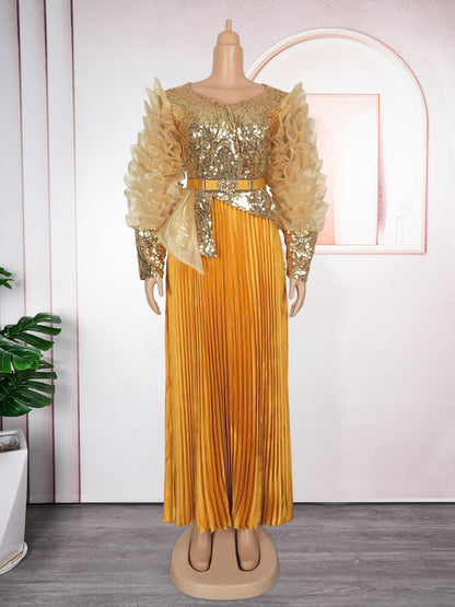 Rhinestone Sequin High Waist Party Dress