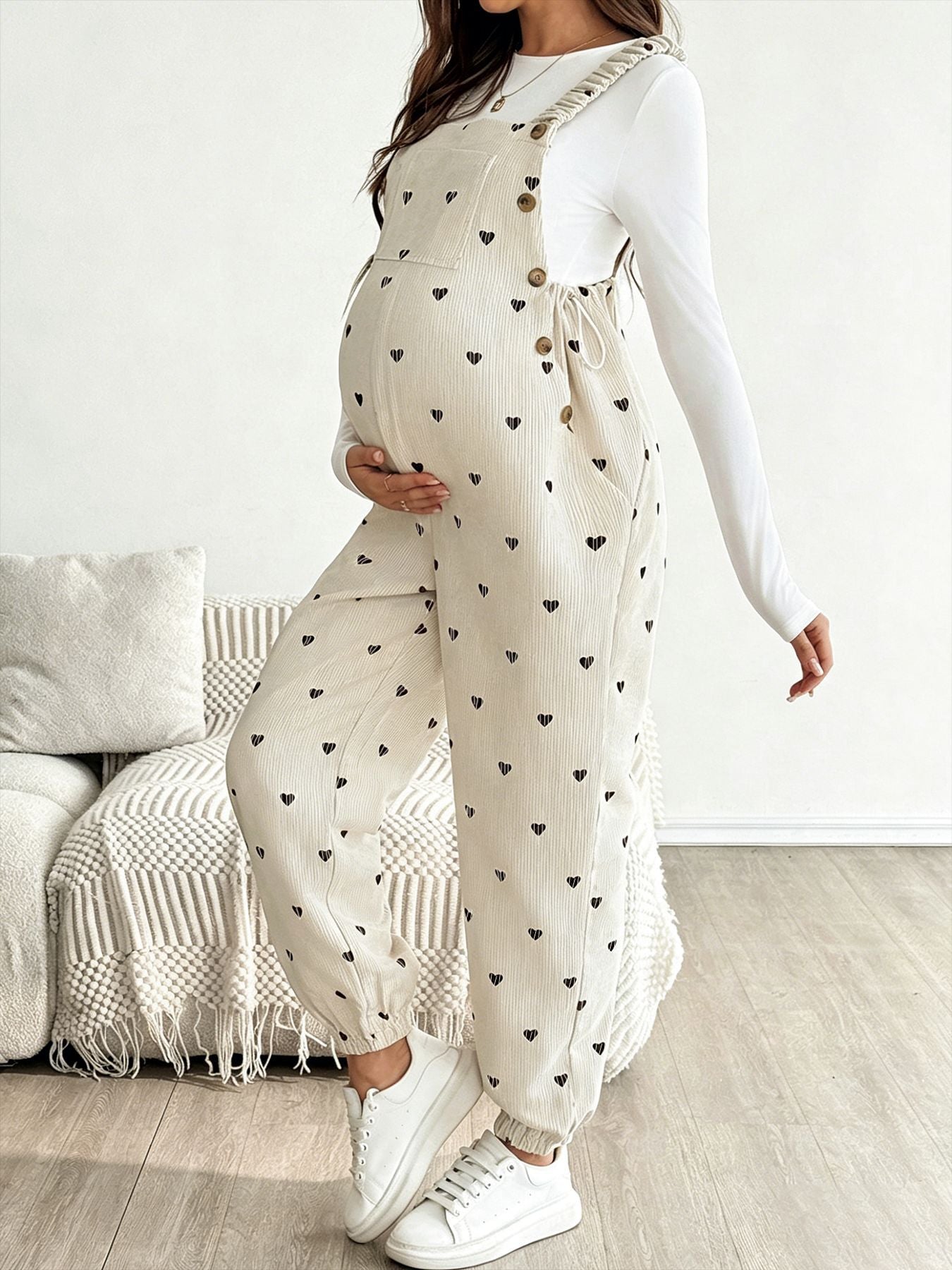 Woolen gauze maternity belt pants