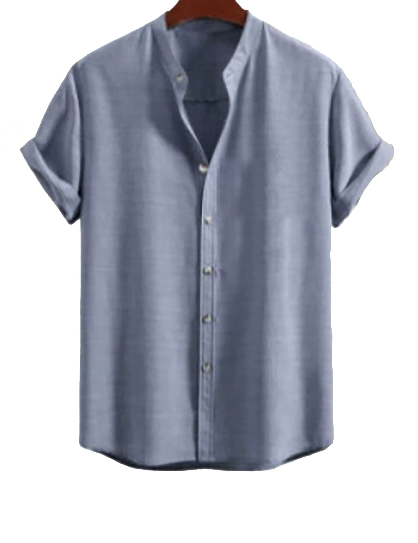 Men's Stand Collar Slim Fit Linen-Cotton Suit Set
