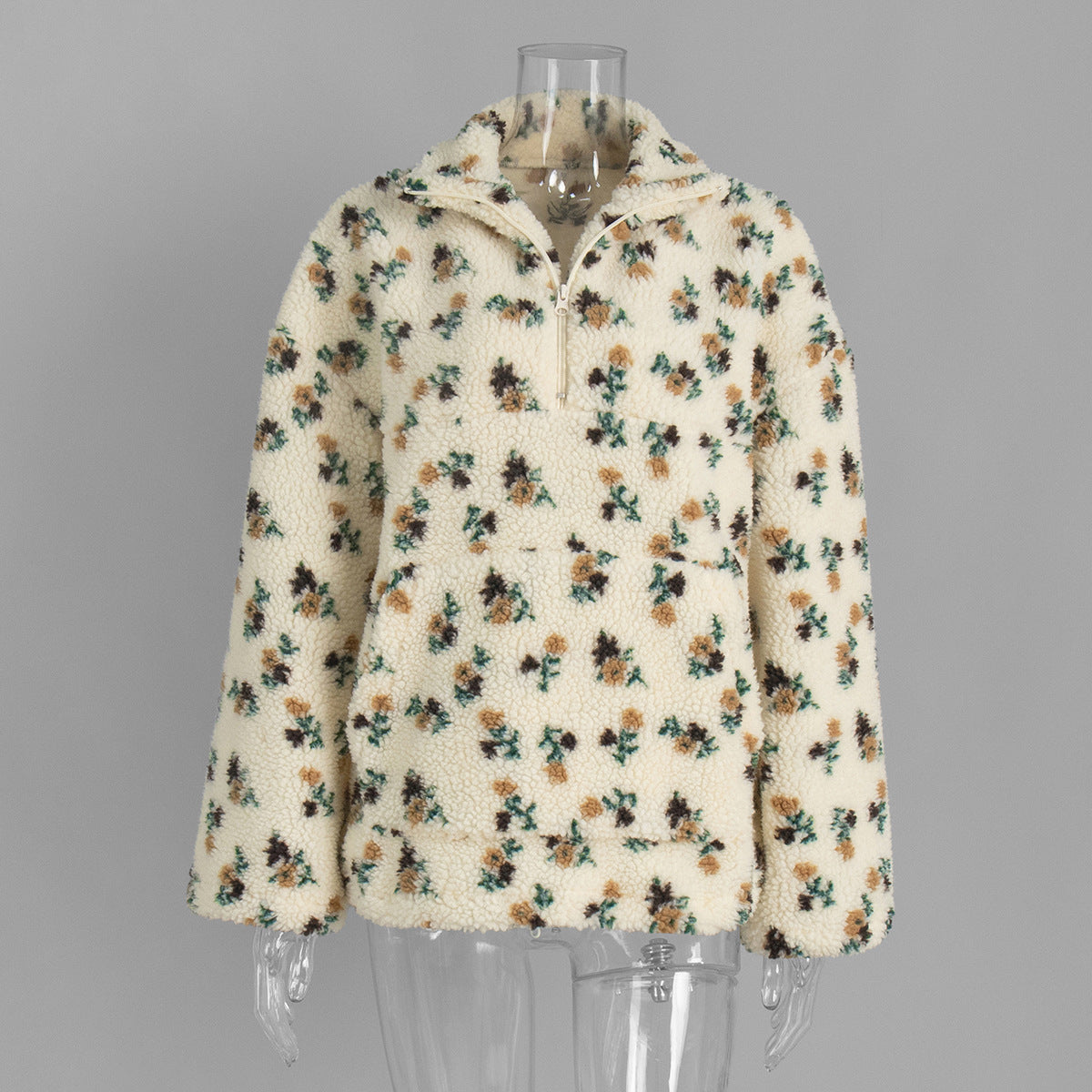 fleece floral sweatshirt