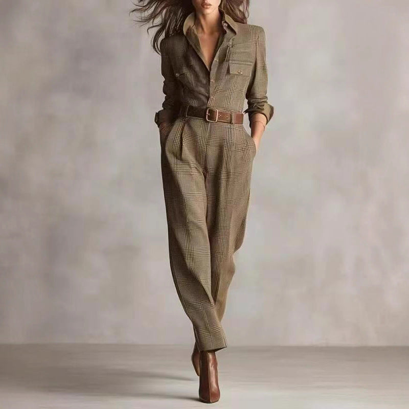 Classic Retro Plaid Jumpsuit