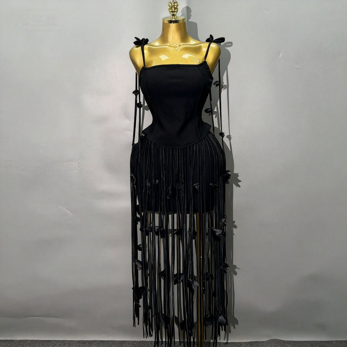 Elegant Tassel Strap Evening Dress