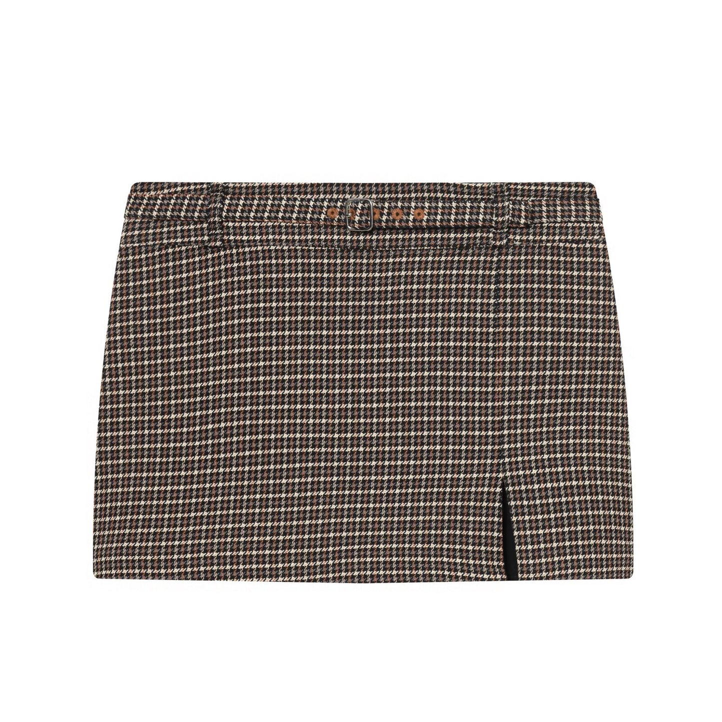 Tweedelige set pied-de-pouleprint jasje + broekrok met tailleband