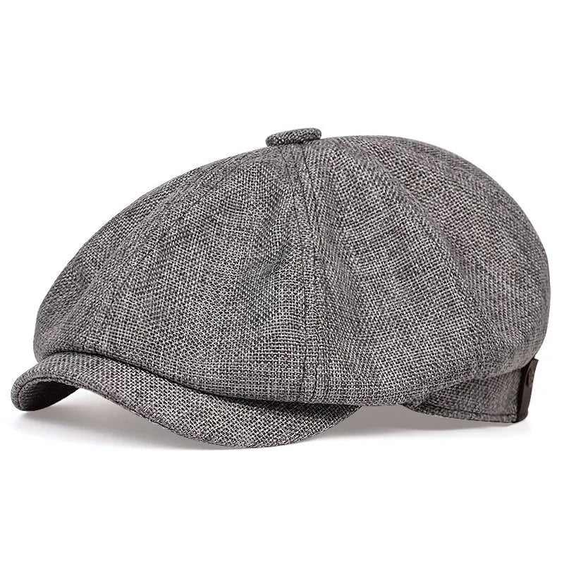 Linen Adjustable Beret Hat Vintage Style