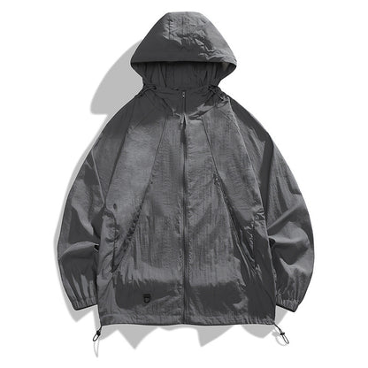 Hooded Sun Protection Jacket for Men Thin Loose Sunscreen Clothing