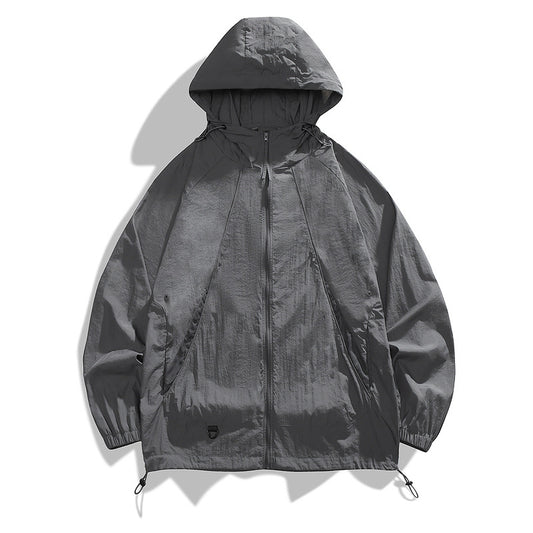Hooded Sun Protection Jacket for Men Thin Loose Sunscreen Clothing
