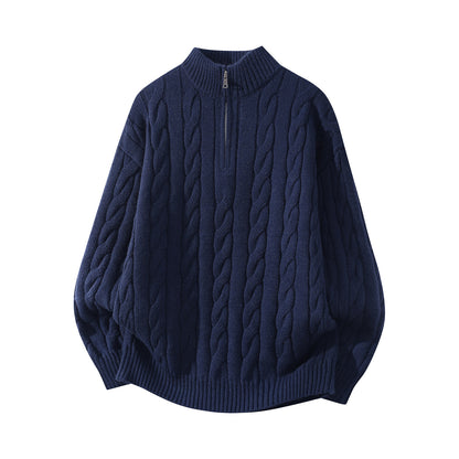 Mens Half Zip Cable Knit Sweater