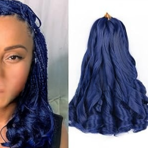 Synthetic fiber wig with long wavy hair