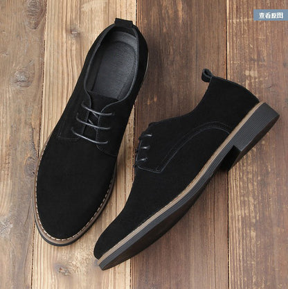 Men's Frosted Casual Work Shoes Multicolor Men's Leather Shoes Lace-Up Fashion Trend Large Size Shoes