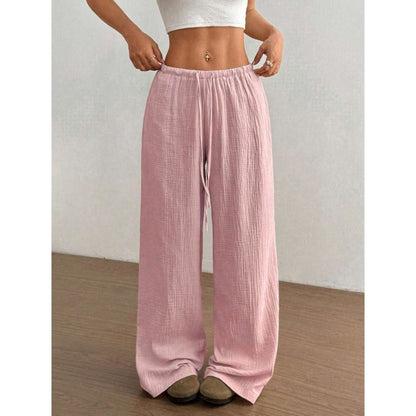 High Waist Wide Leg Cotton Trousers