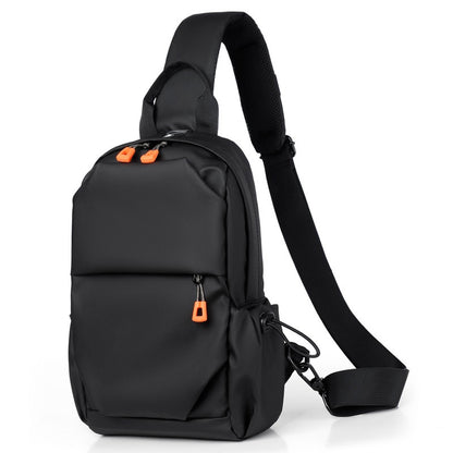 Modieuze multifunctionele heren PU-leren crossbodytas met USB-oplader