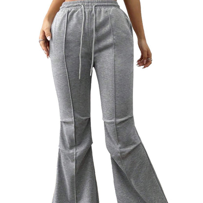 European and American simple and versatile commuter casual trousers wide-leg trousers